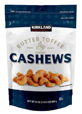 Kirkland Signature Butter Toffee Cashews- 24 OZ